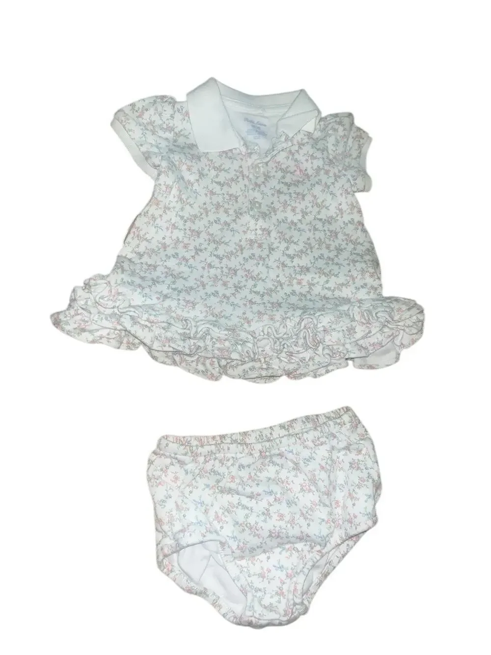 Ralph Lauren Baby Girls Floral Cotton Dress With Bloomers Set 3 Months